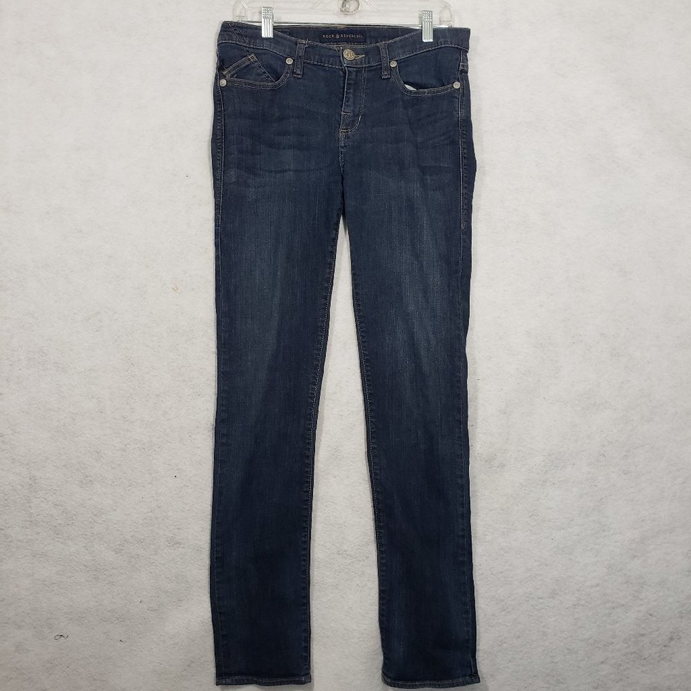 Rock & Republic Berlin Womens Jeans Dark Wash Blue Size 10 Stretch